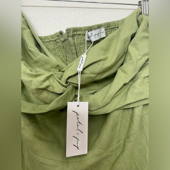 Petal & Pup Rosetta Cutout Cotton & Linen Strapless Dress - Picture 5 of 11